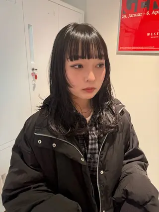 ミディアム カラー 中根 亜莉紗 名駅のヘアスタイル