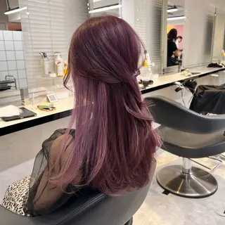 ミディアム カラー ヘアアレンジ 💕上野美容師☁ ブリーチ💖サワのヘアスタイル