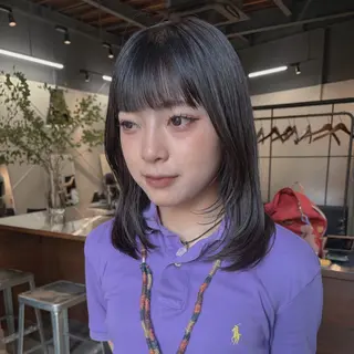ミディアム メイ🩰ブリーチなし ダブルカラーのヘアスタイル
