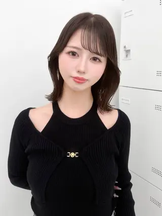 ミディアム カラー ヘアアレンジ 縮毛矯正🤍 盛れるボブ/ひかりのヘアスタイル