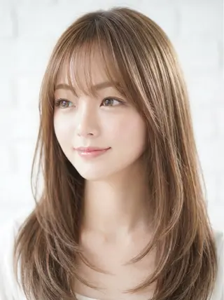 セミロング 縮毛矯正/髪質改善 飯田公祐のヘアスタイル