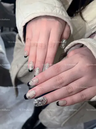 ネイル Shis_🦄shi 韓国風キラキラネイルのネイルデザイン