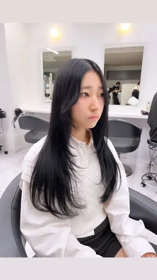 ロング カラー パーマ ヘアアレンジ メンズ 上品＆韓国風 🥀海心🥀のヘアスタイル