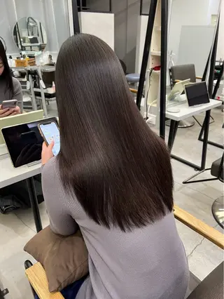 ロング パーマ 🍒モテ暖色カラー × うる艶✧ ゆなのヘアスタイル