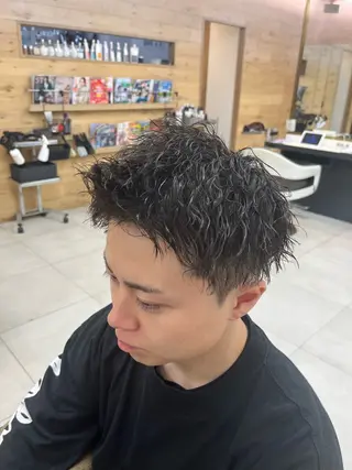 ショート パーマ メンズ ブリーチパーマ🌍 正木天のヘアスタイル