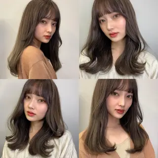ミディアム カラー 透明感カラー✂︎ /縮毛矯正/YUKAのヘアスタイル