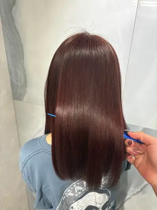 セミロング 今話題の艶髪矯正 美艶カラー/FUKAのヘアスタイル