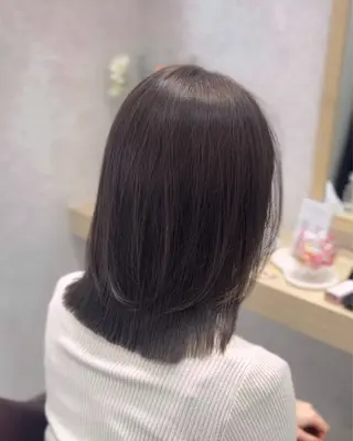 ミディアム カラー suzuka/透明感 /顔周り/美髪矯正のヘアスタイル