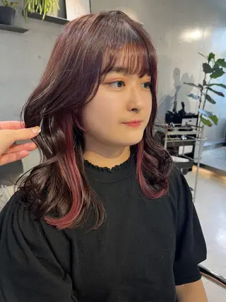 セミロング カラー パーマ ヘアアレンジ 透明感カラー✂︎ /縮毛矯正/YUKAのヘアスタイル