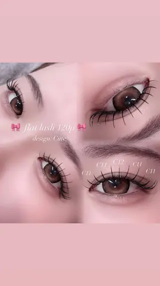 マツエク・マツパ 🎀束感/上下エク/ 𝙍𝙐𝘼 🎀のマツエク・マツパデザイン