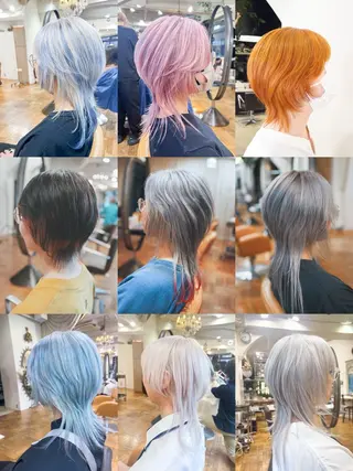 ミディアム ✨デザインカラー✨ ハイトーン　森貴章のヘアスタイル