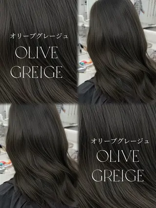 セミロング カラー 透明感カラー🩶 ×小顔カット難波のヘアスタイル