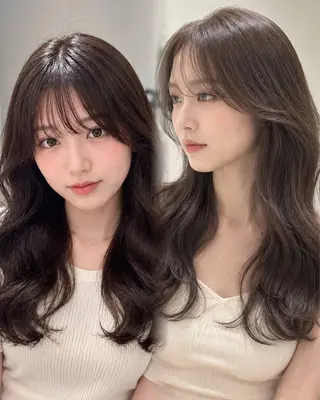 セミロング カラー 透明感カラー×顔周り mizuki🫧のヘアスタイル