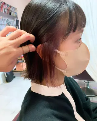 ショート カラー 傷ませない縮毛矯正／ 吉岡 美江のヘアスタイル