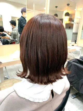 ミディアム カラー 髪質改善🩵艶髪 ストレート🩵山口のヘアスタイル