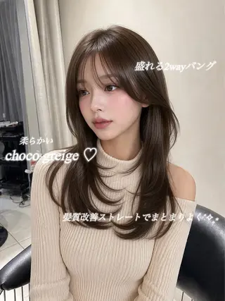 ロング カラー 韓国レイヤー×モテ髪 /MITSUKI🤍のヘアスタイル