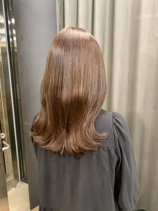 ミディアム カラー 透明感カラー✂︎ /縮毛矯正/YUKAのヘアスタイル
