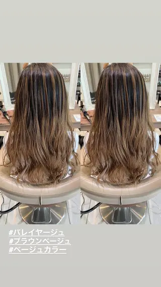 ロング カラー ヘアアレンジ 白髪ぼかしハイライト 茗荷谷駅徒歩2分のヘアスタイル