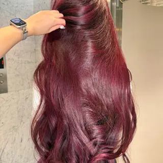 ロング カラー 𝑨𝑲𝑶 🍒/ 暖色カラーのヘアスタイル