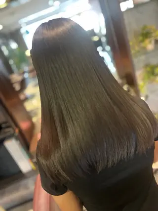 ロング 【南草津】髪質改善 ヘナカラー&縮毛矯正のヘアスタイル