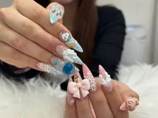 ネイル 🎀うかん 🎀チップ長さ出しのネイルデザイン