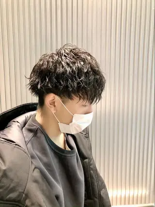 ショート パーマ メンズ エビスザキレン/メン ズ/心斎橋🌳のヘアスタイル