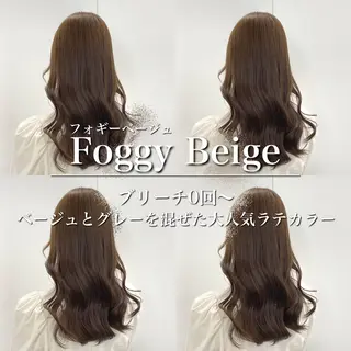ロング カラー ブリーチ縮毛矯正飛我 透けオリーブ淡色🫧のヘアスタイル