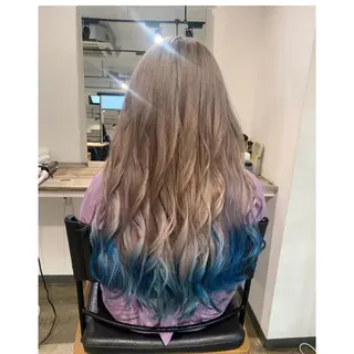 ロング カラー ✨艶ブリーチカラー ✨四ノ宮裕己のヘアスタイル