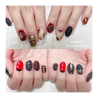 ミディアム ネイル 🐾enen style 🐾のネイルデザイン