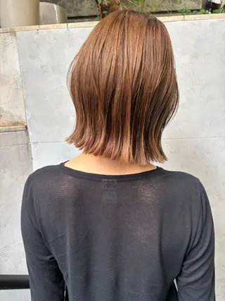 ミディアム カラー ボブ×レイヤーカット 透明感カラー/Fuuのヘアスタイル