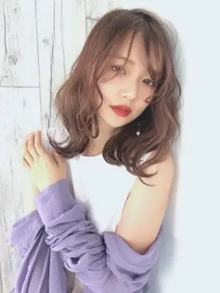 セミロング カラー パーマ 【23時まで営業】 酒井啓佑のヘアスタイル