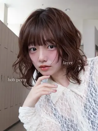 ショート パーマ 髪質改善カラー Unami 太田英寿のヘアスタイル