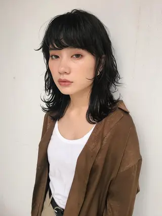 ミディアム パーマ ヘアアレンジ 松田 亮葉のヘアスタイル