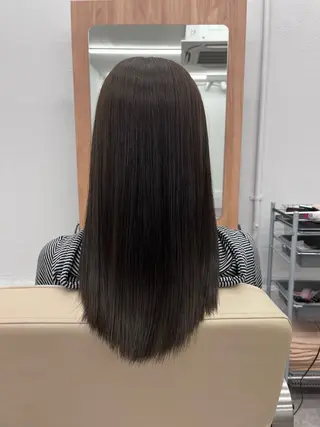 セミロング カラー パーマ 縮毛矯正 / 透明感カラー首藤大翔のヘアスタイル