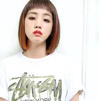 ショート ミディアム カラー THE USUAL ユージュアルのヘアスタイル