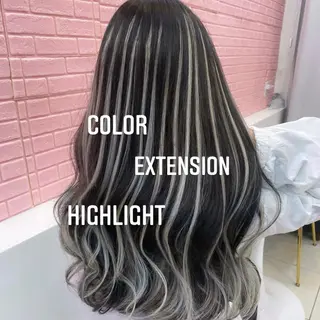 ロング カラー エクステ🩵ブリーチ 韓国ヘア🩵KAEのヘアスタイル