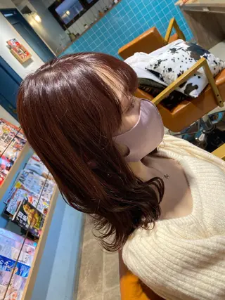 セミロング カラー ヘアアレンジ 🟣メンズパーマ 川端 永遠🟣のヘアスタイル