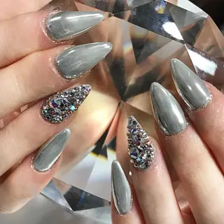 ネイル 渋谷／チップ長さ出し 👑アプレgel-xのネイルデザイン