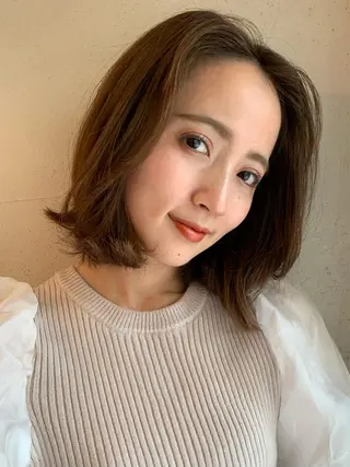 ミディアム カラー 透明感カラー✂︎ /縮毛矯正/YUKAのヘアスタイル