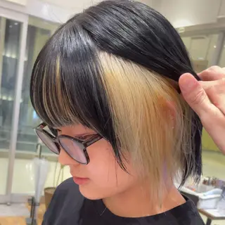 ショート 矯正パーマ、ベージュ ボブカット🫧のヘアスタイル