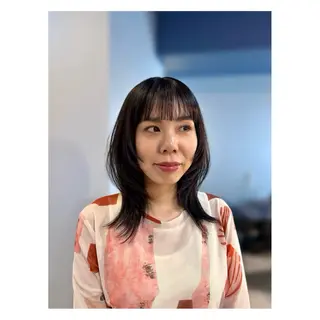 ミディアム カラー 中野 誠子のヘアスタイル