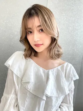 ミディアム 🩵縮毛矯正/ブリー チ/髪質改善/いつかのヘアスタイル