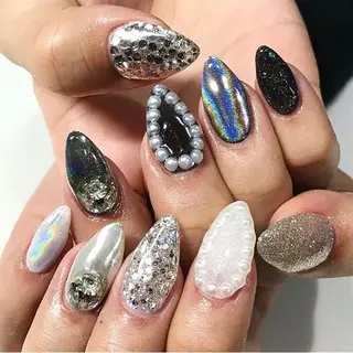 ネイル 渋谷／チップ長さ出し 👑アプレgel-xのネイルデザイン