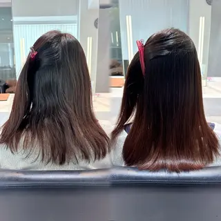 セミロング 縮毛矯正/Wカラー /アレンジ🌙あまにのヘアスタイル
