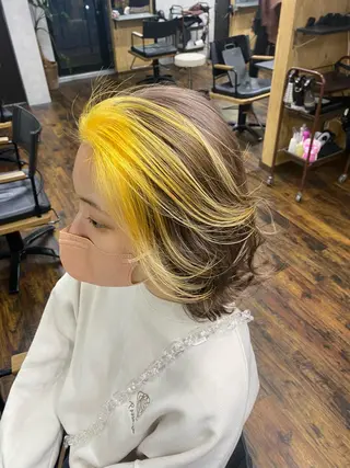 ミディアム カラー 髪質改善/レイヤー カット手塚奨のヘアスタイル