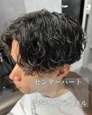 ショート パーマ メンズ 垢抜け・メンズパーマ 津山祐紀のヘアスタイル