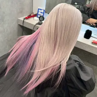 カラー Yoshiいろあそび 八王子/ハイトーンのヘアスタイル