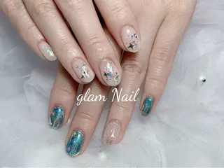 ネイル エツメ💅 長さ出し🎀デザインのネイルデザイン