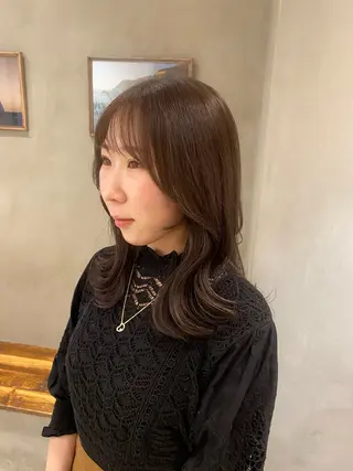 セミロング 新宿/顔周りカット +レイヤー=しずく♩のヘアスタイル