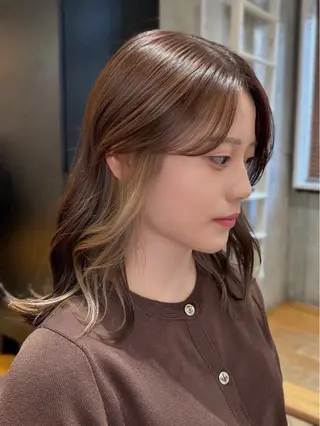セミロング カラー 🎨艶感ニュアンス カラー🐬櫻井海星のヘアスタイル
